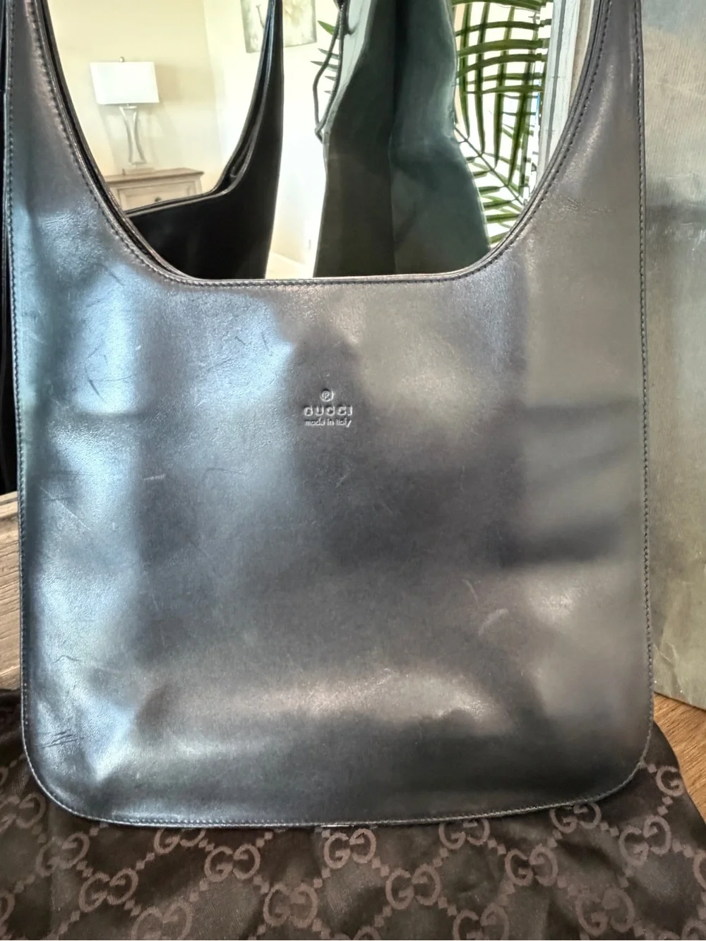 Vintage Gucci Leather Hobo Messenger Bag Tom Ford 1999 w/ Receipt